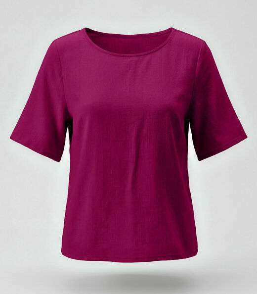 Blusa Cropped Feminina Em Viscose Infinita Cor Vermelho