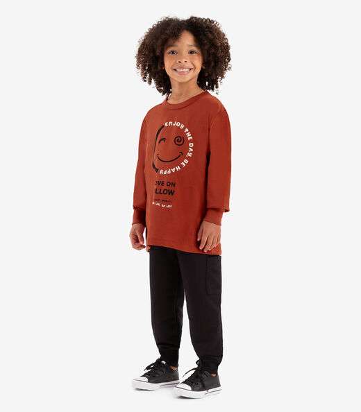 Image_Conjunto Camiseta Manga Longa Com Calça Rovi Kids Marrom