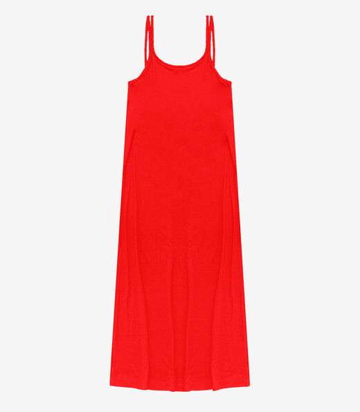 Image_Vestido Midi de Alça em Visco Maquinetada Endless Laranja