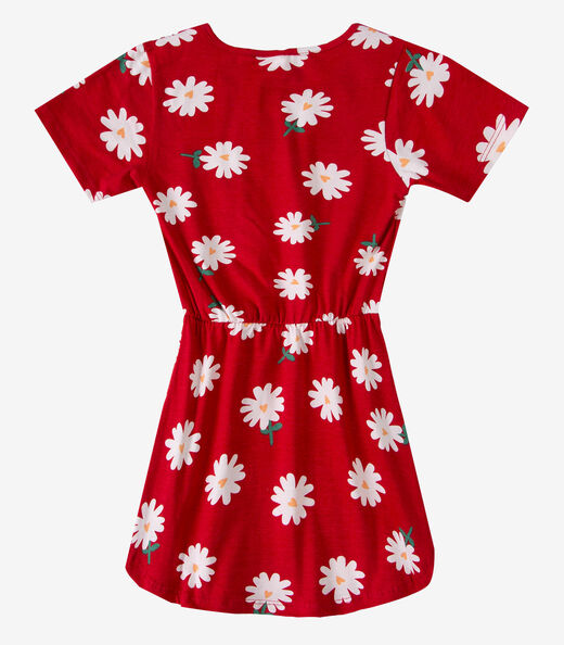 Vestido Curto Infantil Estampado Select Vermelho