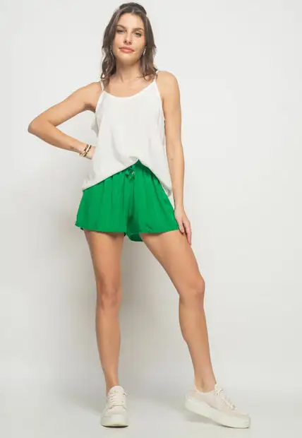 Short Godê Viscolinho Verde Salvatore Fashion