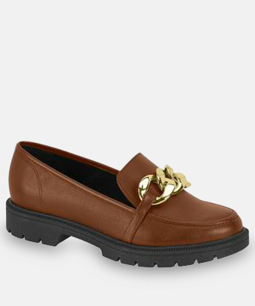 Image_Mocassim Loafer Feminino Tratorado Corrente Beira Rio Marrom
