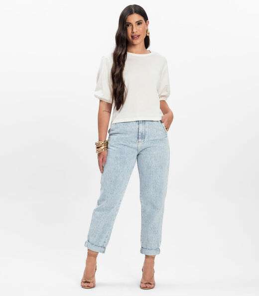 Blusa Manga Camponesa Feminina Rovitex Bege