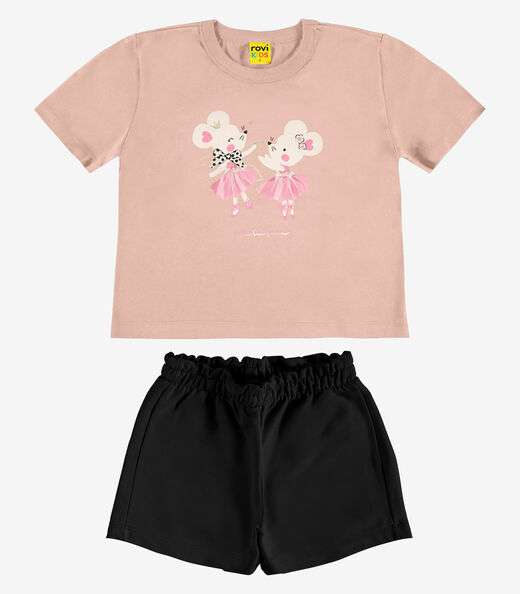 Image_Conjunto Infantil Blusa com Shorts Rovi Kids Rosa
