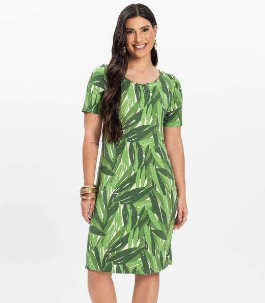 Vestido Curto Estampado Rovitex Verde