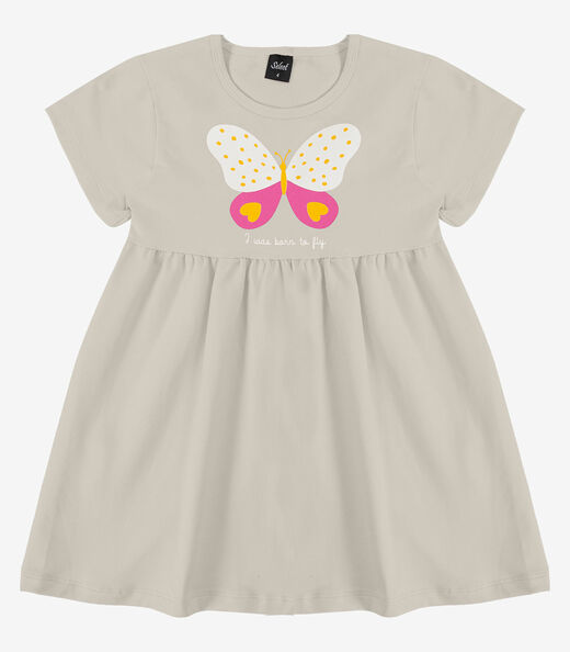 Image_Vestido Infantil em Molecotton Select Bege
