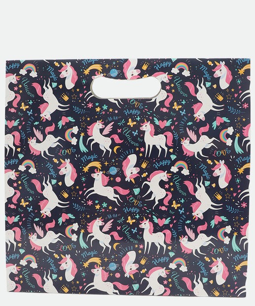 Embalagem Presente Sacola Unicórnio Marisa Azul
