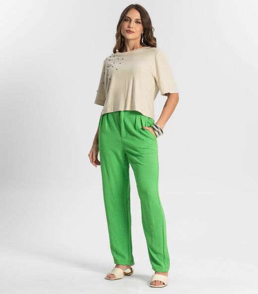 Camiseta Feminina Manga Curta Endless Bege