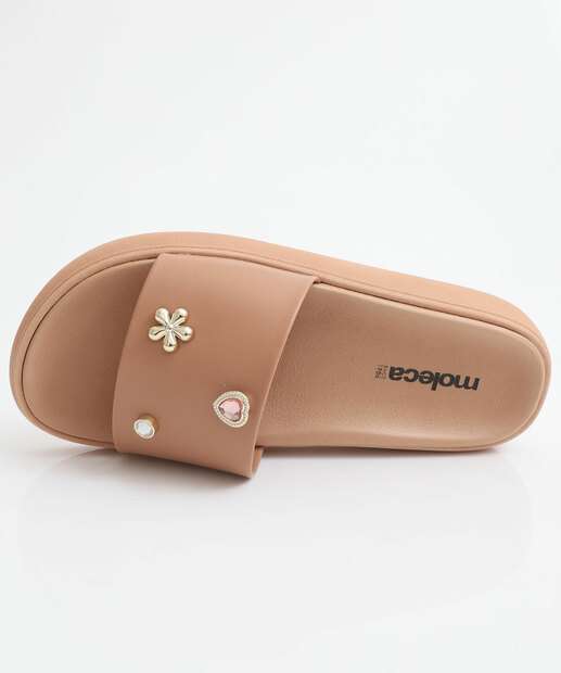 Chinelo Feminino Slide Moleca Bege