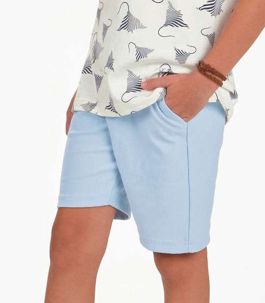 Conjunto Polo Com Bermuda Menino Tick Nick Bege