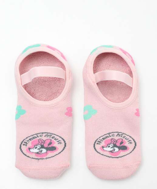 Image_Meia Sapatilha Feminina Antiderrapante Minnie Disney Rosa