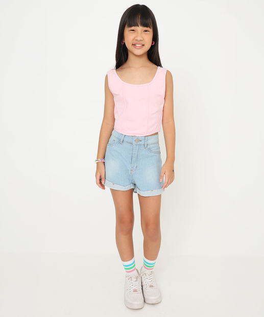 Image_Short Juvenil Jeans Barra Dobrada Marisa Tam 10 a 16 Azul