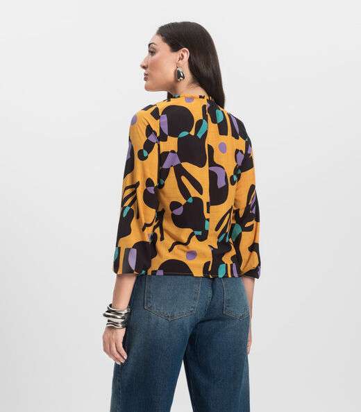 Blusa Manga Longa Infinita Cor Amarelo