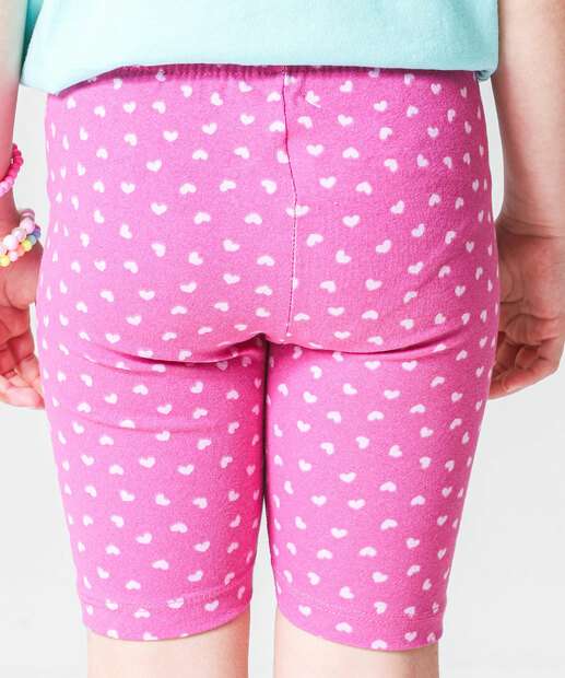 Bermuda Infantil Ciclista Corações Marisa Tam 4 a 10 Rosa