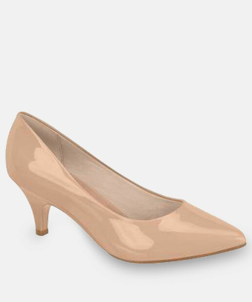 Image_Scarpin Feminino Bico Fino Verniz Beira Rio Bege