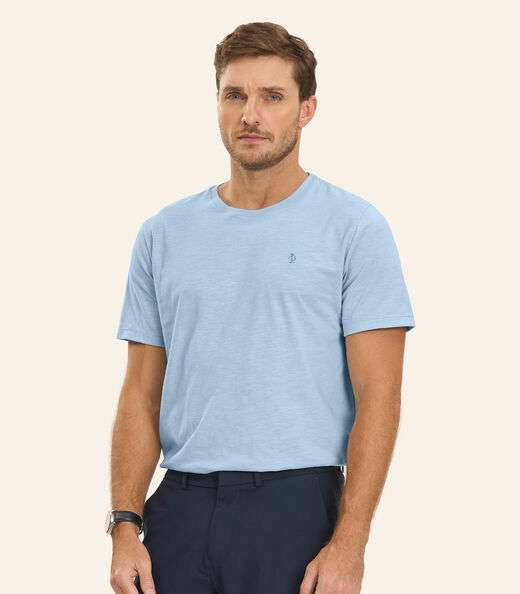 Image_Camiseta Masculina Meia Malha Diametro Azul