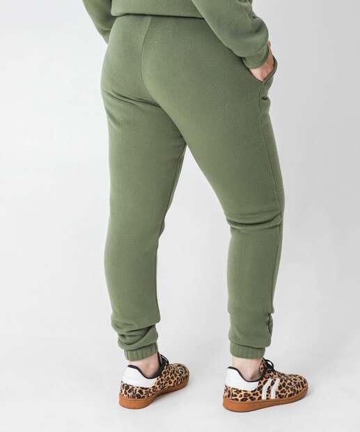 Calça Moletom Feminina Reta Frizo Marisa Verde