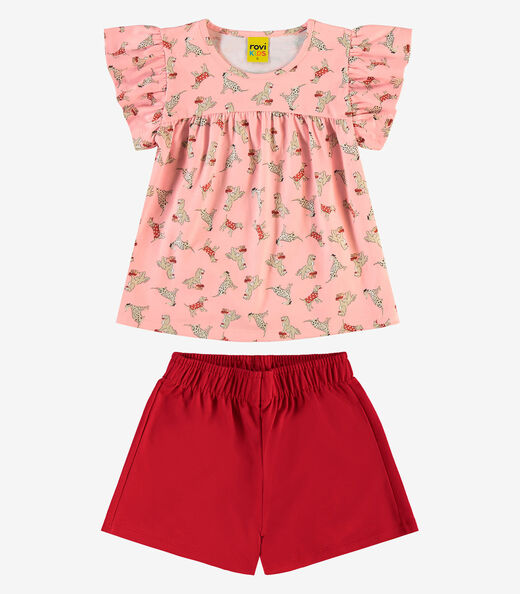 Image_Conjunto Infantil Blusa Com Shorts Rovi Kids Rosa