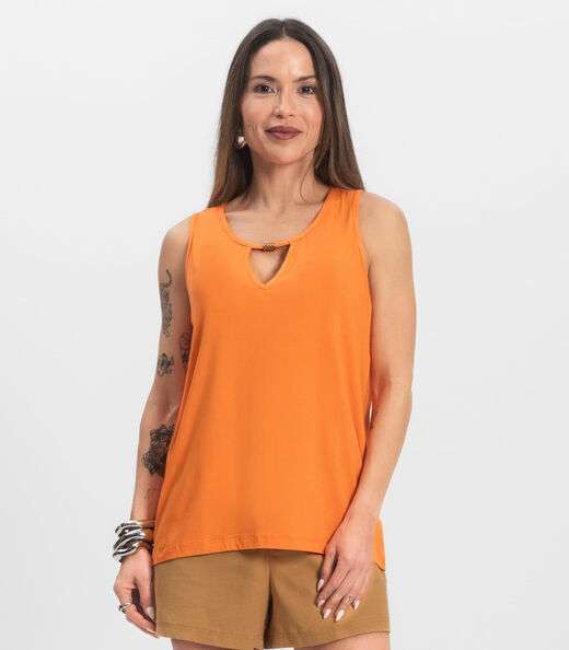 Image_Blusa Feminina Lisa Infinita Cor Laranja