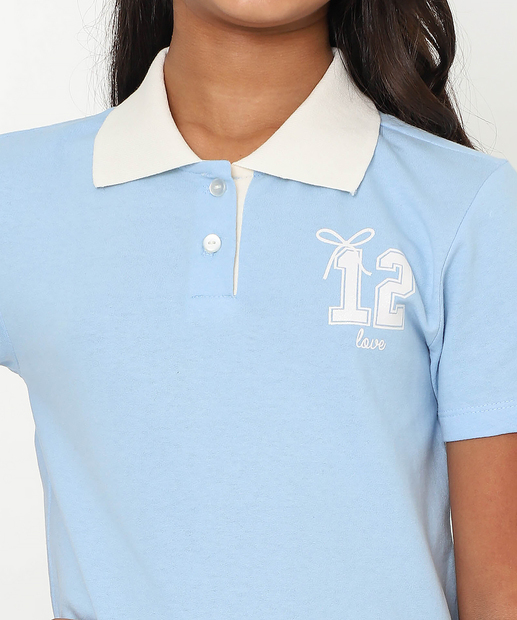 Vestido Polo Juvenil Pregas Marisa Tam 10 a 16 Azul