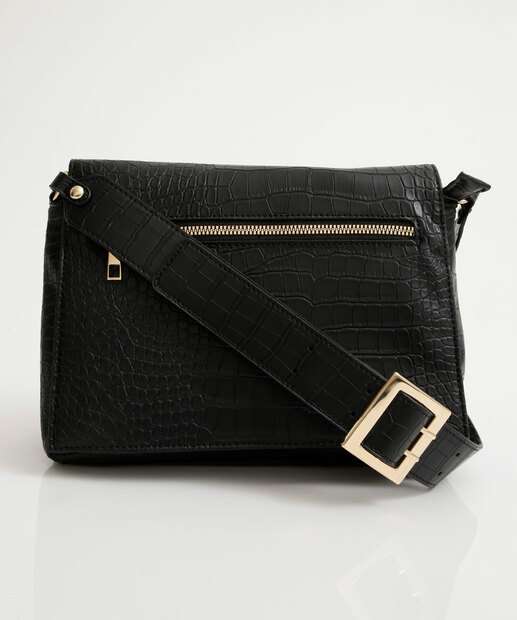 Bolsa Transversal Crossbody Feminina Textura Marisa Preto