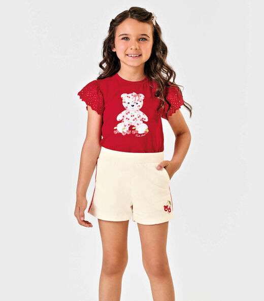 Conjunto Infantil Blusa Com Shorts Trick Nick Vermelho