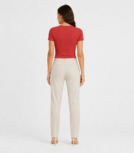 Blusa Feminina Justa Em Malha Classic Infinita Cor Marrom