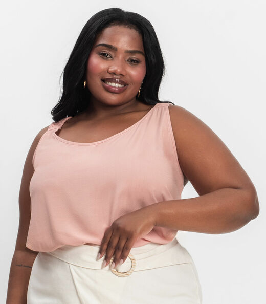 Regata Feminina Plus Size Infinita Cor Rosa