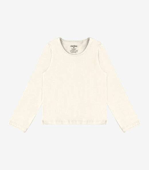 Blusa Manga Longa Infantil Feminina Rovitex Kids Bege