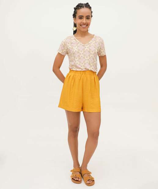 Blusa Feminina Estampada Manga Curta Marisa