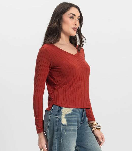 Blusa Manga Longa Infinita Cor Laranja