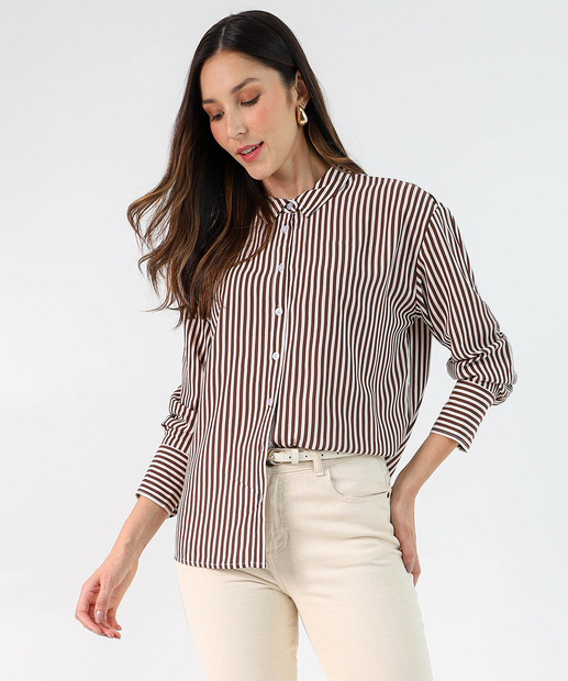 Image_Camisa Feminina Listrada Manga Longa Marisa Off White