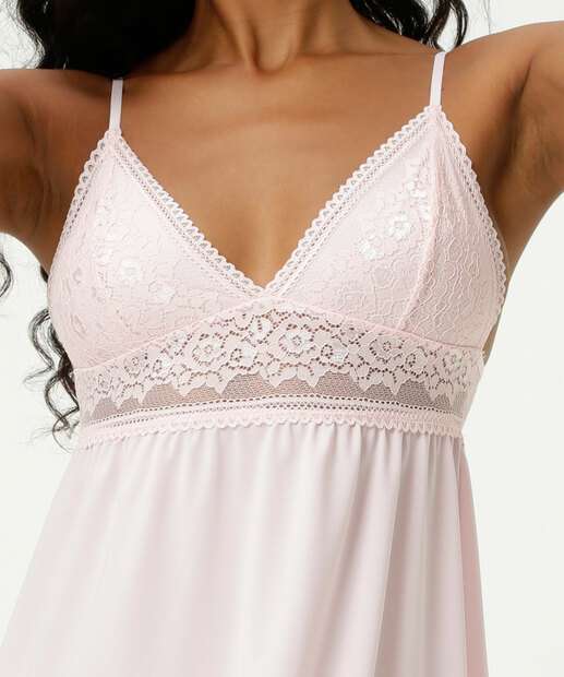 Camisola Sensual Liganete Recorte Renda Marisa