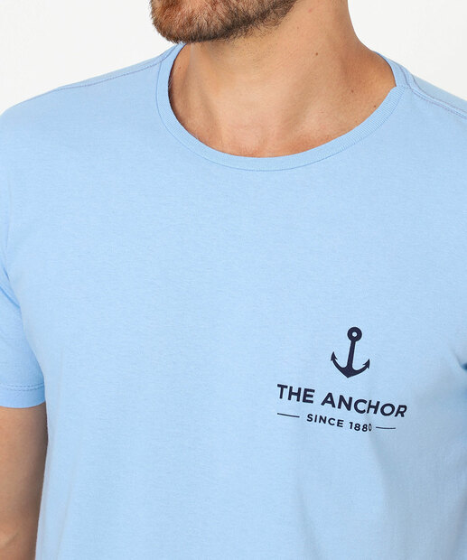 Camiseta Masculina The Anchor Manga Curta Marisa Azul