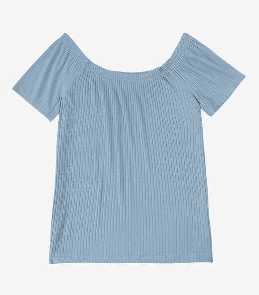 Blusa Feminina Canelada Infinita Cor Azul