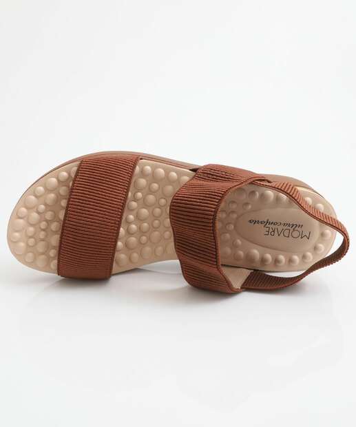 Sandália Feminina Flatform Tiras Modare Marrom