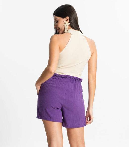 Shorts Feminino Linho Endless Roxo
