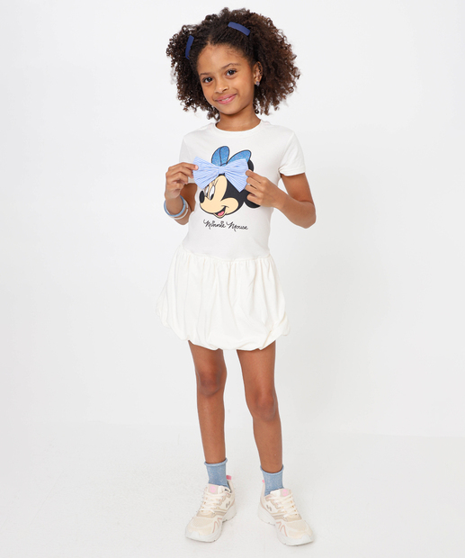 Image_Vestido Infantil Balonê Minnie Disney Tam 4 a 10 Off White