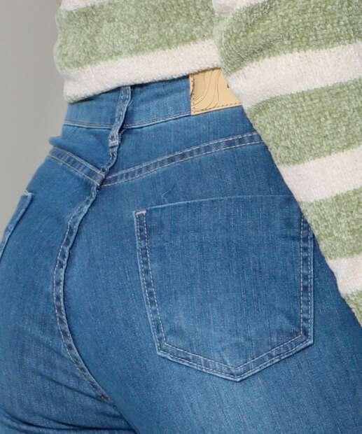 Calça Jeans Reta Destroyed Feminina Ecxo Jeans