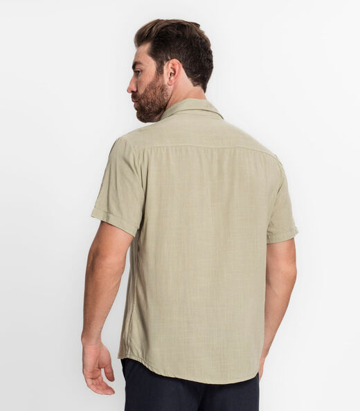Camisa Masculina Em Viscose Slub Diametro Verde
