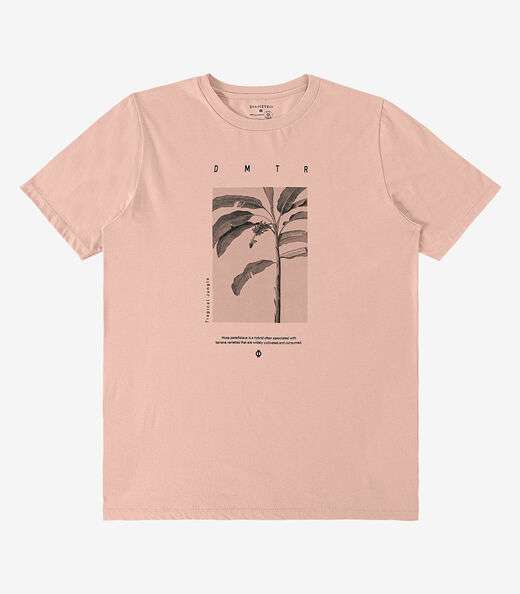 Camiseta Meia Malha Masculina Diametro Rosa
