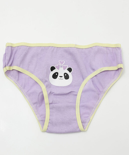 Kit 5 Calcinhas Infantil Panda Marisa Tam 2 a 12 Rosa