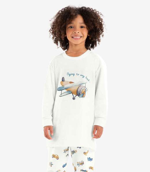 Pijama moletinho Rovi Kids Bege