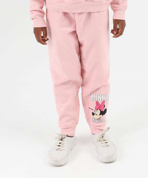 Conjunto Infantil Moletom Minnie Disney Tam 4 a 10 Rosa