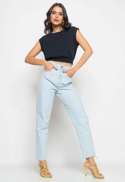 Calça Mom Jeans Claro Salvatore Fashion