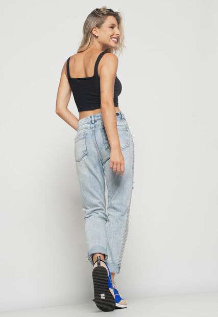 Cropped  Top Faixa Comfy Malha Canelada Preto Salvatore Fashion