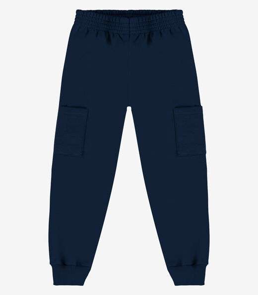 Calça Infantil Em Moletom Rovi Kids Azul