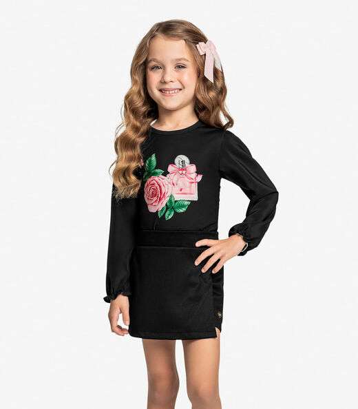 Image_Conjunto Infantil Blusa Com Shorts Saia Trick Nick Preto
