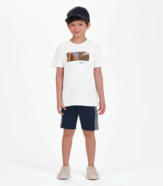 Bermuda Moletom Sarjado Masculina Trick Nick Azul