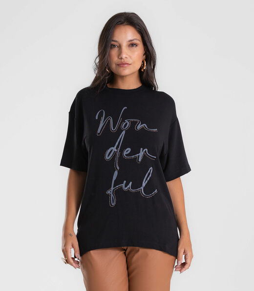 Image_Camiseta Endless Molecotton de Viscose Feminina Preto